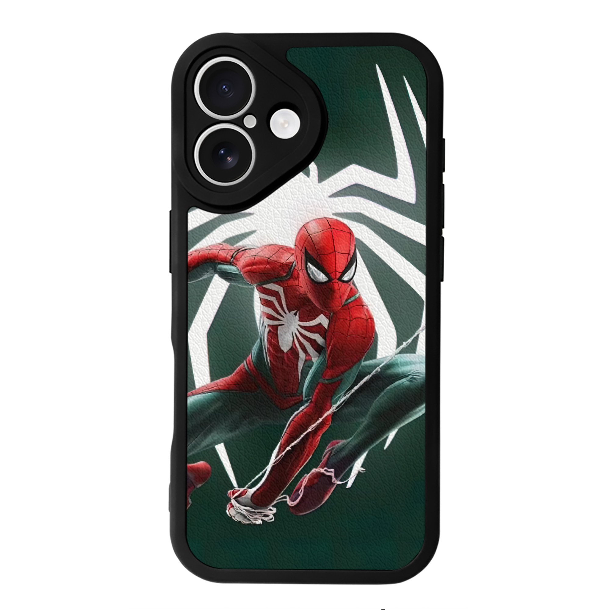 Spider Man スパイダーマン 【iPhone 16シリーズ対応】シリコンスマホケース（レザー調） 材質：シリコン